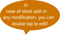 In case of stock split or any modification, you can double tap to edit!