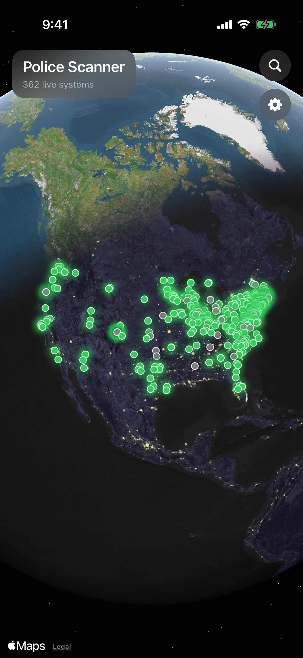 Police Scanner globe screenshot