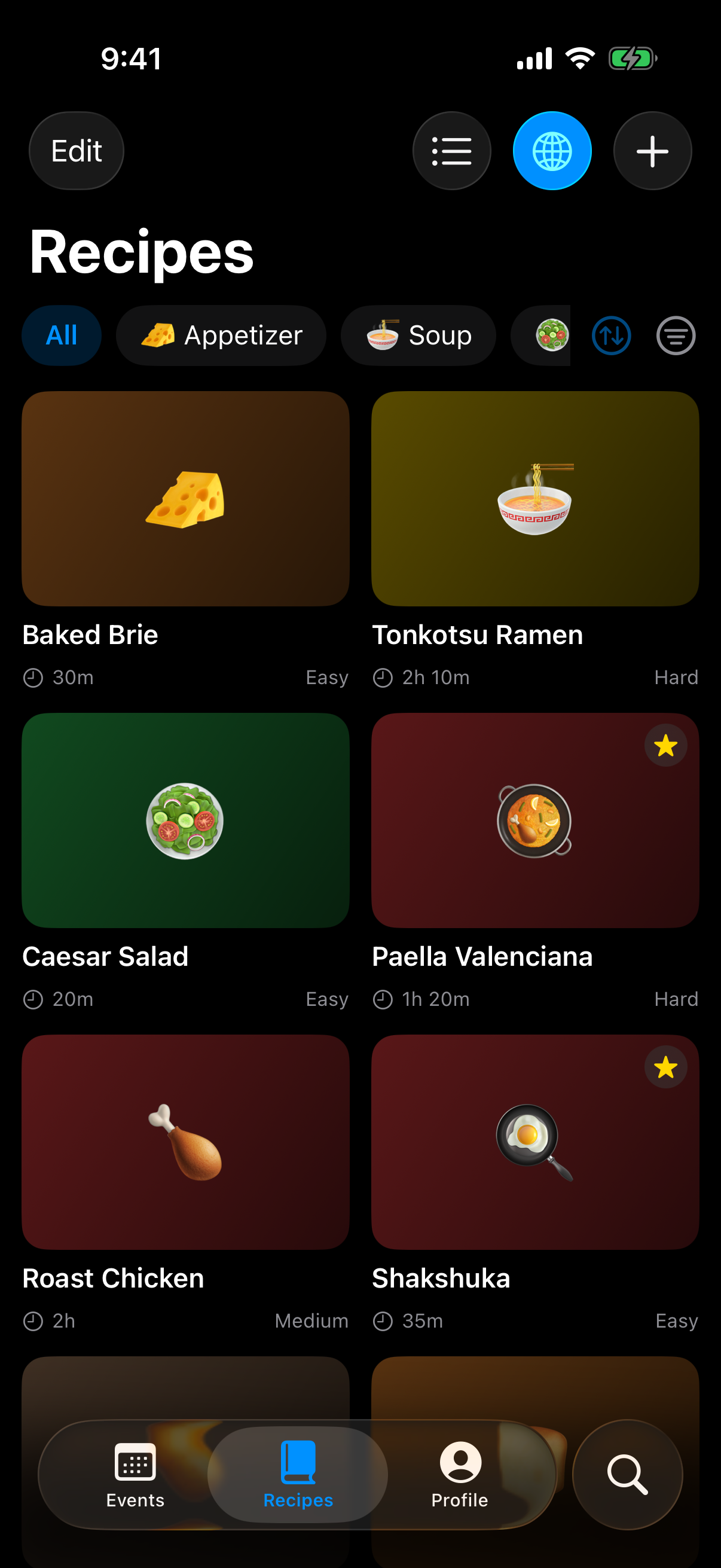 Recipe library