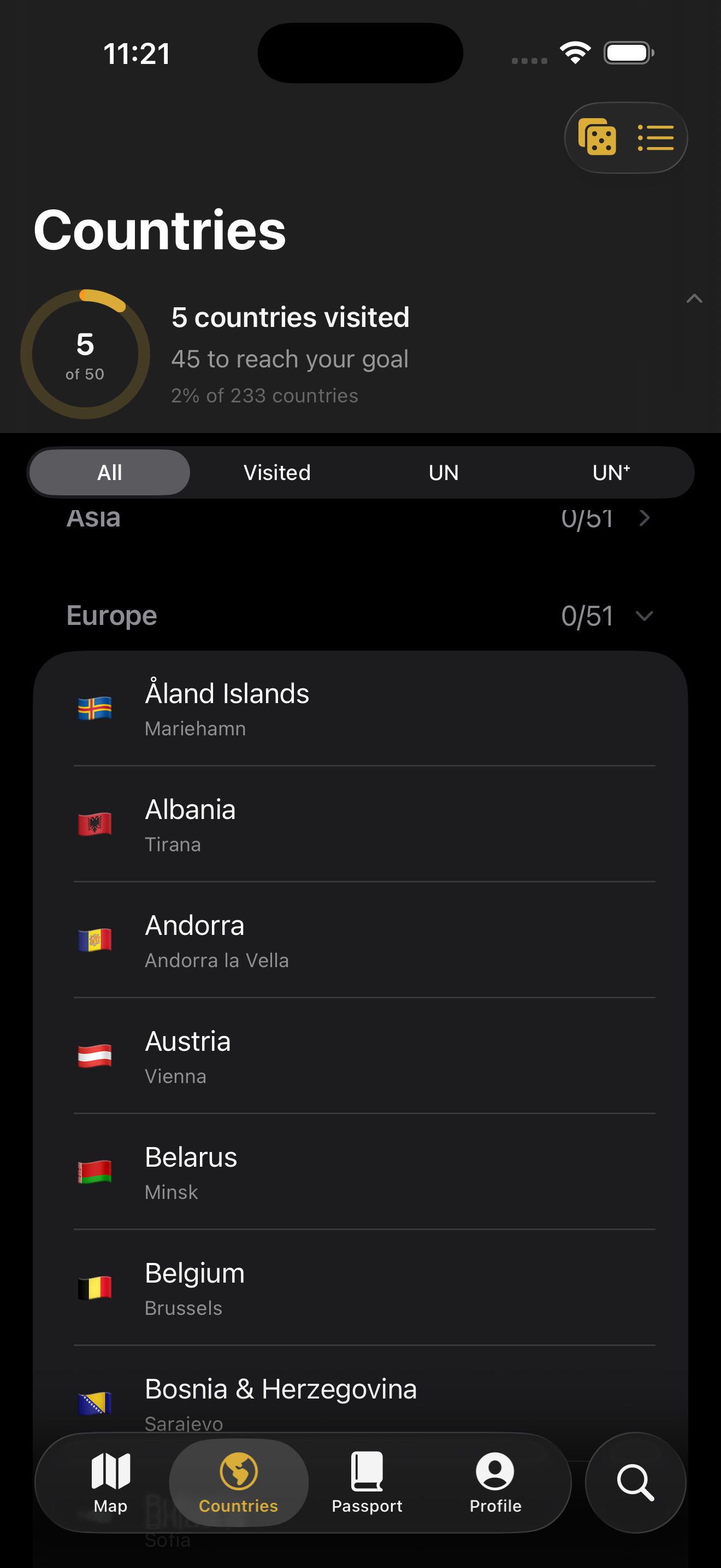 Roam country list