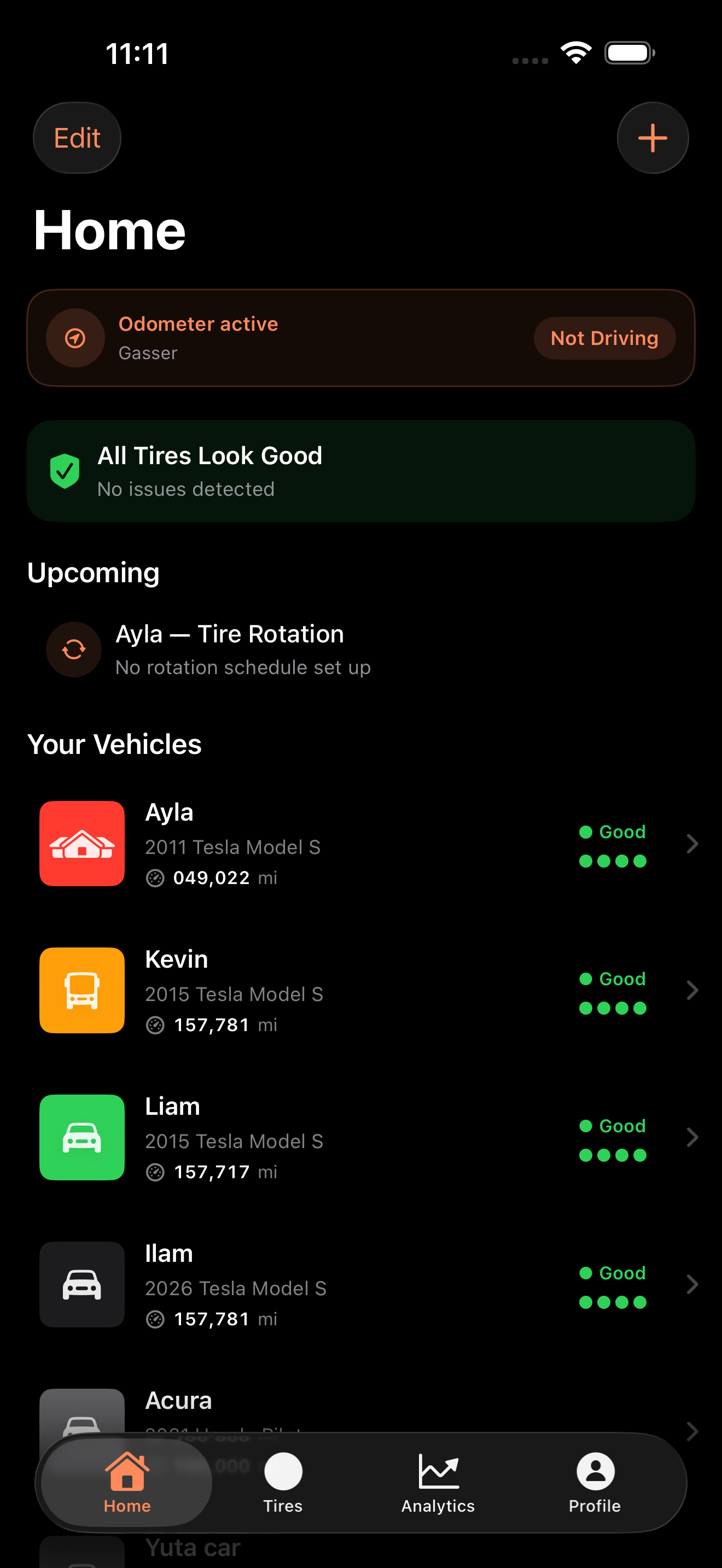 Tread dashboard